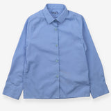 School shirt long sleeves blue