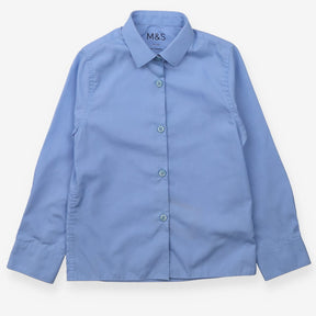 School shirt long sleeves blue