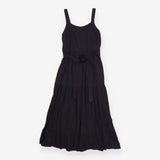 Nita Linen Blend Strappy Maxi Dress Waist Tie