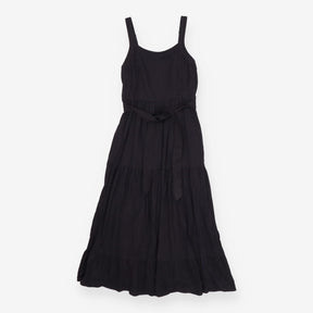 Nita Linen Blend Strappy Maxi Dress Waist Tie