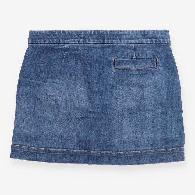 Joules Blue Denim Mini Skirt Front Pockets