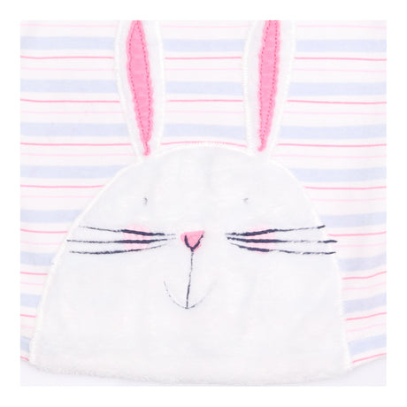 Striped Dress with Fluffy Bunny