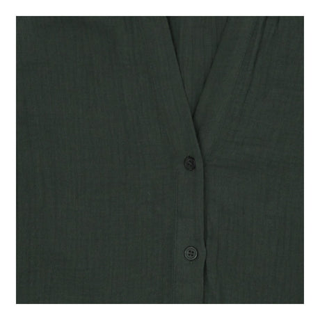 Khaki green muslin shirt midi dress