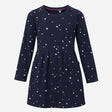 Skater Dress Navy Blue White Star Print Long Sleev
