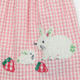 Dress Sleeveless Pink Gingham Strawberry Rabbit