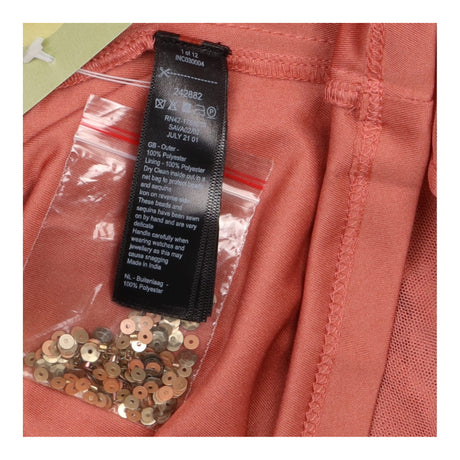 Dusty Pink Sequin Embellished Short Sleeve Maxi Dr