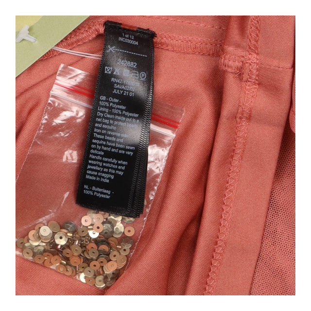 Dusty Pink Sequin Embellished Short Sleeve Maxi Dr