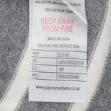 Grey White Stripe Knit Jumper Shoulder Button