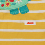 Yellow Striped Floral Tortoise T-shirt 