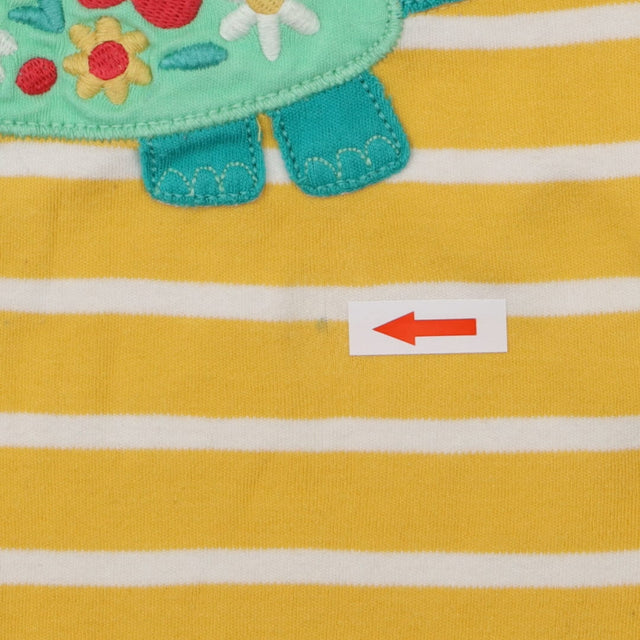 Yellow Striped Floral Tortoise T-shirt 