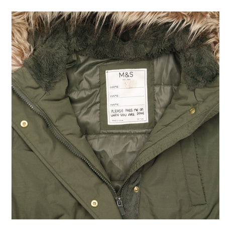Parka Coat Khaki Fleece Lined Hood