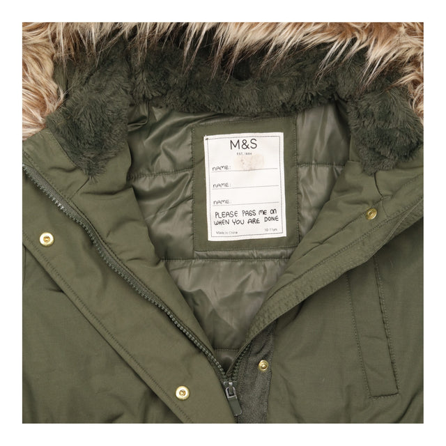 Parka Coat Khaki Fleece Lined Hood