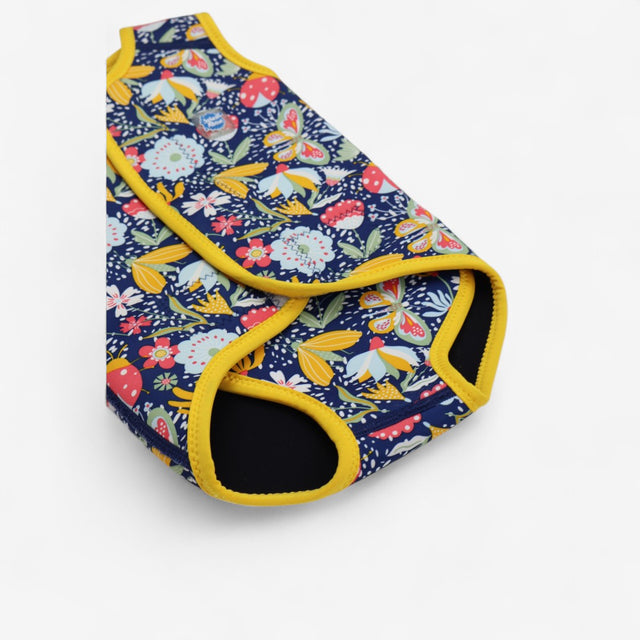 Navy Floral Wrap over Wetsuit 