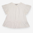 Peplum Top White Broderie Anglaise Flutter Sleeve