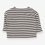 T-shirt long sleeve white and navy striped