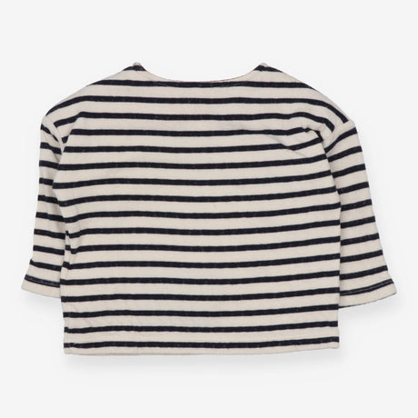 T-shirt long sleeve white and navy striped