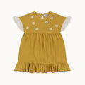 Yellow Floral Applique Dress