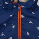 Padded Coat navy with Grey Dinosaurs 