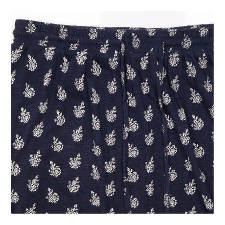 Printed Maxi Skirt Floral Paisley Navy Blue