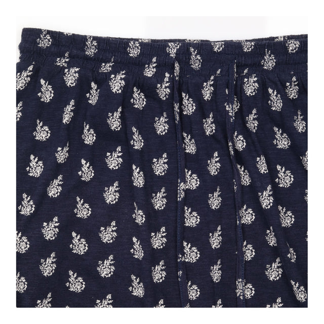 Printed Maxi Skirt Floral Paisley Navy Blue