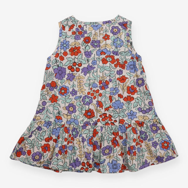 Dress sleeveless white with flowers 