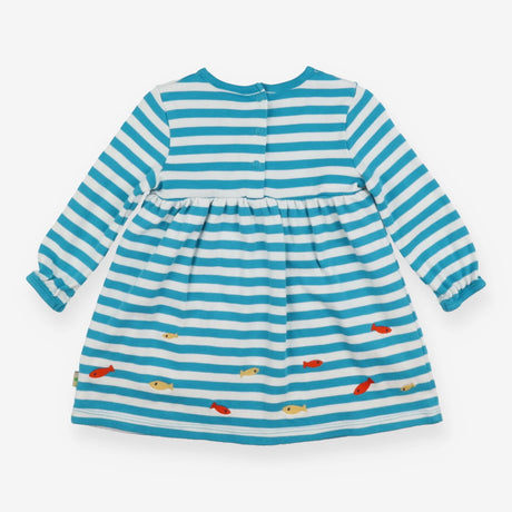 Blue stripe otter applique dress