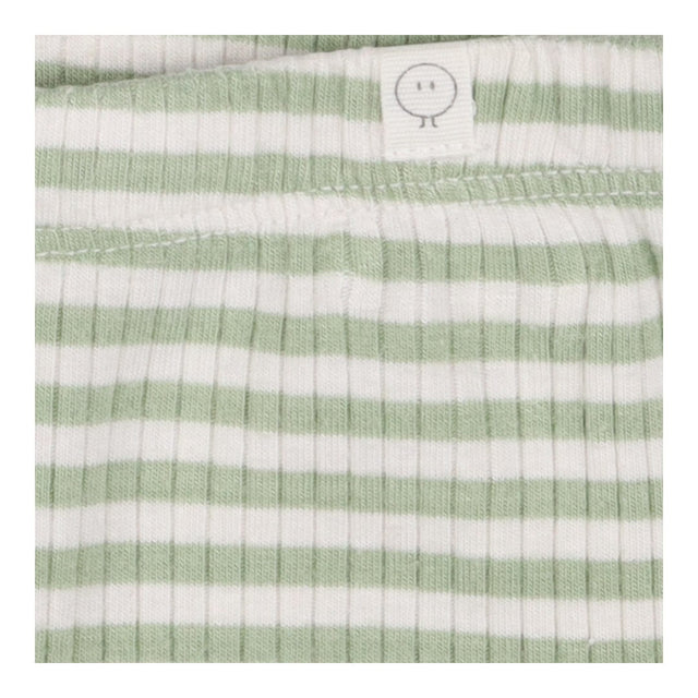 Green and white striped leggings