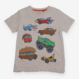 T-Shirt Short Sleeve Grey Funky Vehicles