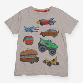T-Shirt Short Sleeve Grey Funky Vehicles