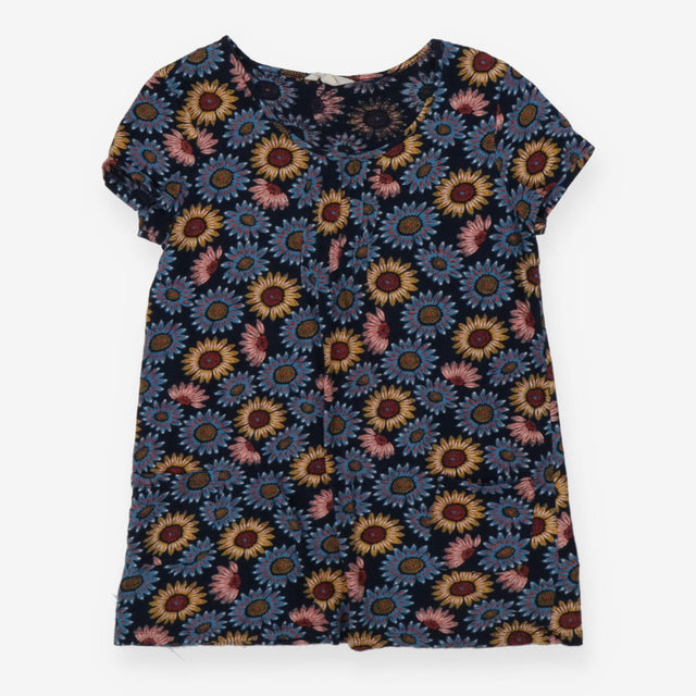 Seasalt Blue Sunflower Print Long Sleeve