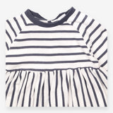 Dress long sleeve navy and white stripe 