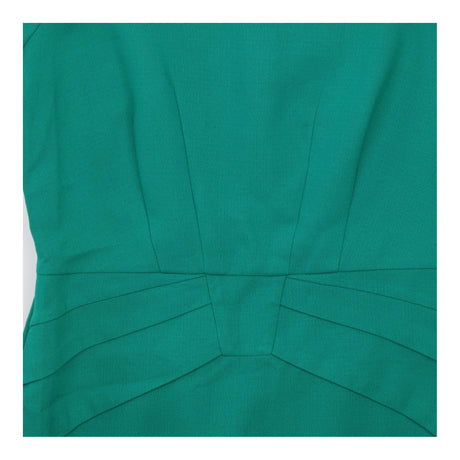 Emerald Green Square Neck Ruched Waist Puff Sleeve