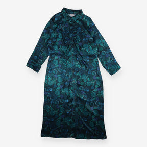 Oliver Bonas Teal Blue Abstract Shell Print Ruched