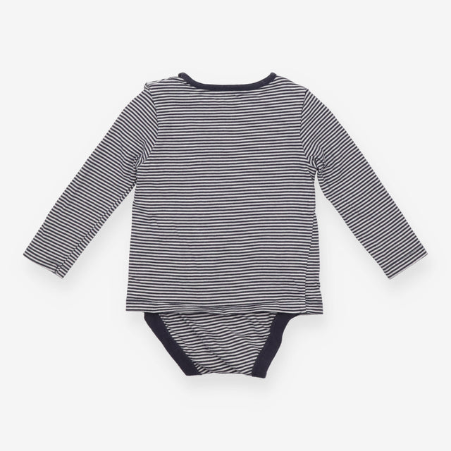Striped Zebra Bodysuit with Long Sleeve 