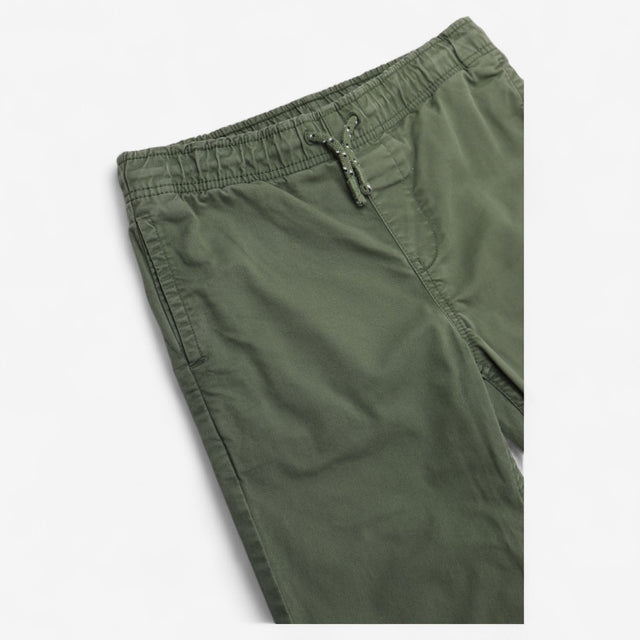 Trousers Woven Pull On Khaki Green