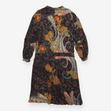Dress 100% Silk Paisley Print Multicolour