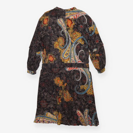 Dress 100% Silk Paisley Print Multicolour