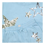 Outfit blue jersey Sweatshirt and Joggers  sequins