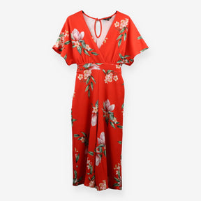 Lipsy Red Floral Jumpsuit