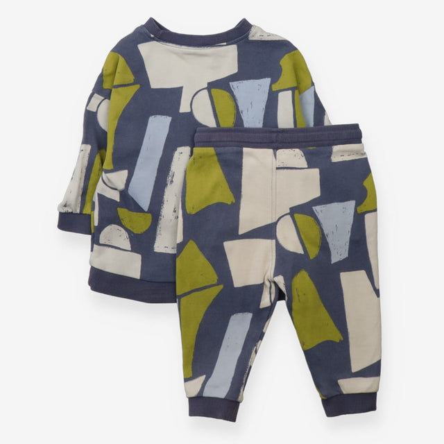 Sweater and Jogger Set Blue Abstract Shapes