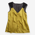 Coast Top Ochre Yellow Black Sheer Ruffle Satin