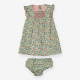 Floral Dress Frill Sleeves, Bloomers