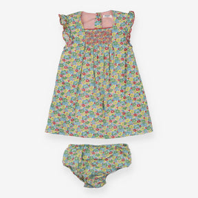 Floral Dress Frill Sleeves, Bloomers