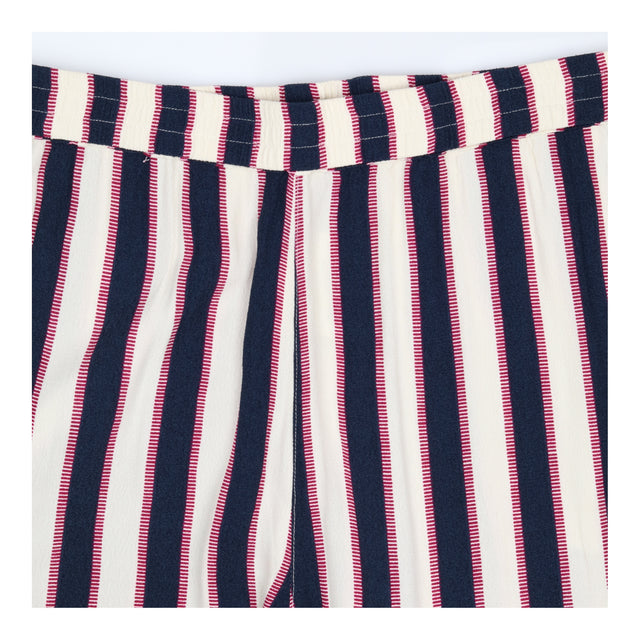 Striped Relaxed Trousers Cream Navy Burgundy