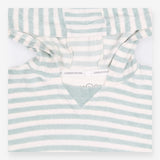 Tee SS collar towelling green stripe hood