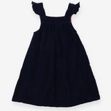 Pinafore Cord Navy Hedgehog Applique
