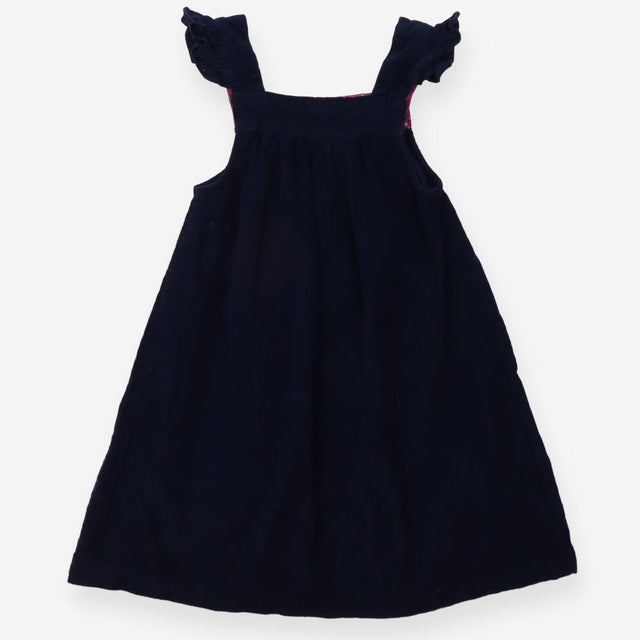 Pinafore Cord Navy Hedgehog Applique