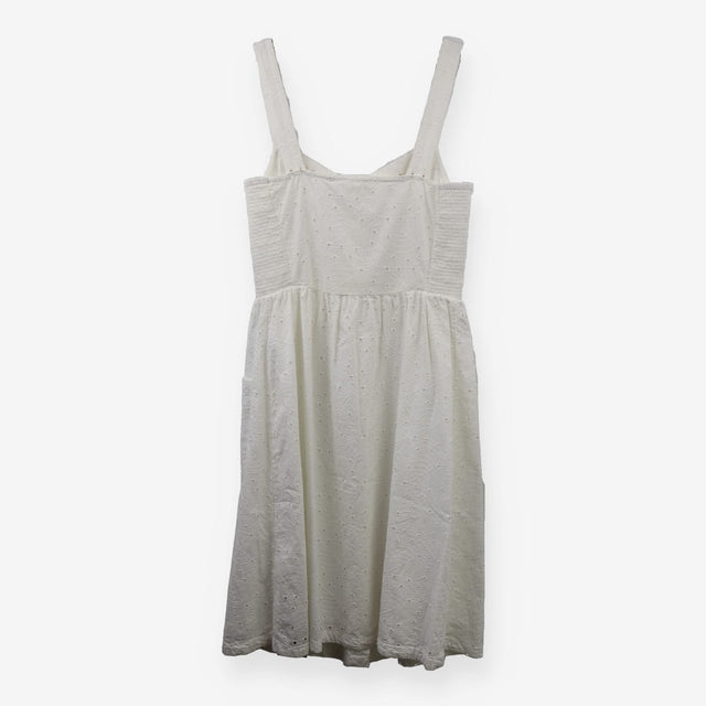 White Broderie Anglaise Cotton Button Sundress