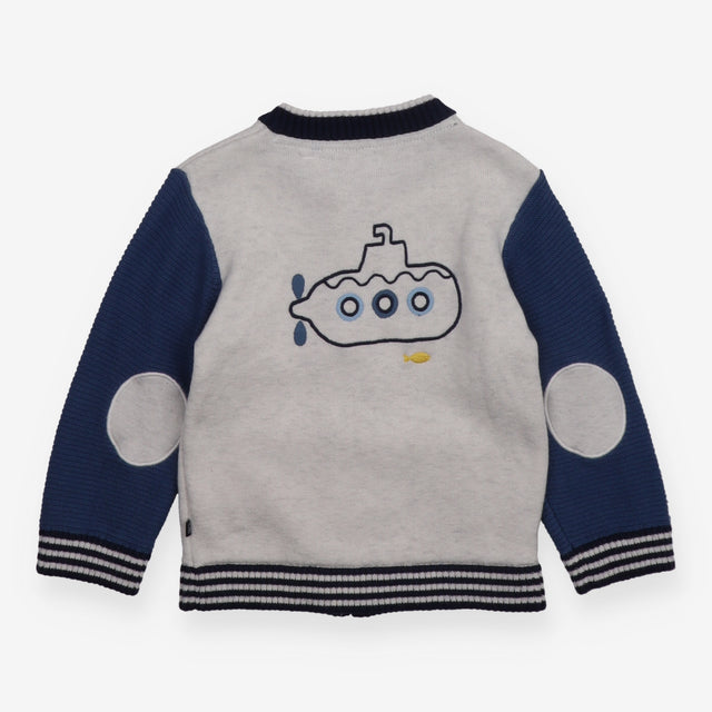 Sweater Blue and White Marl with Fish Applique