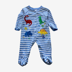 Blue Stripe Dinosaur Sleepsuit